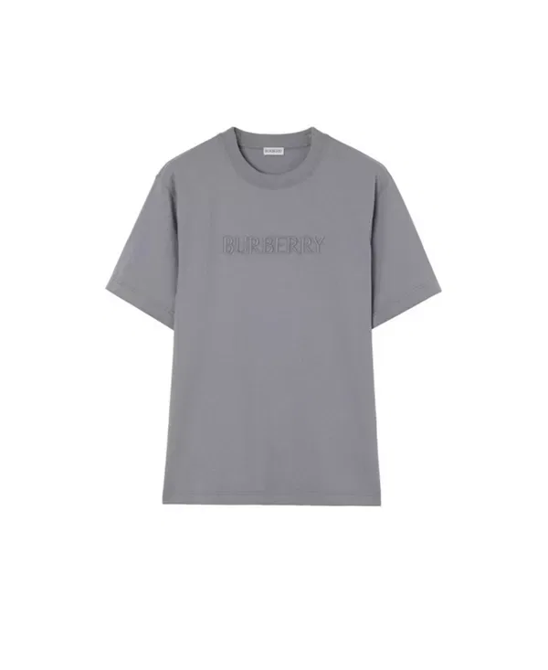 Мужская футболка с принтом Logo Cotton T-shirt Burberry, Forecast Grey — фото 3