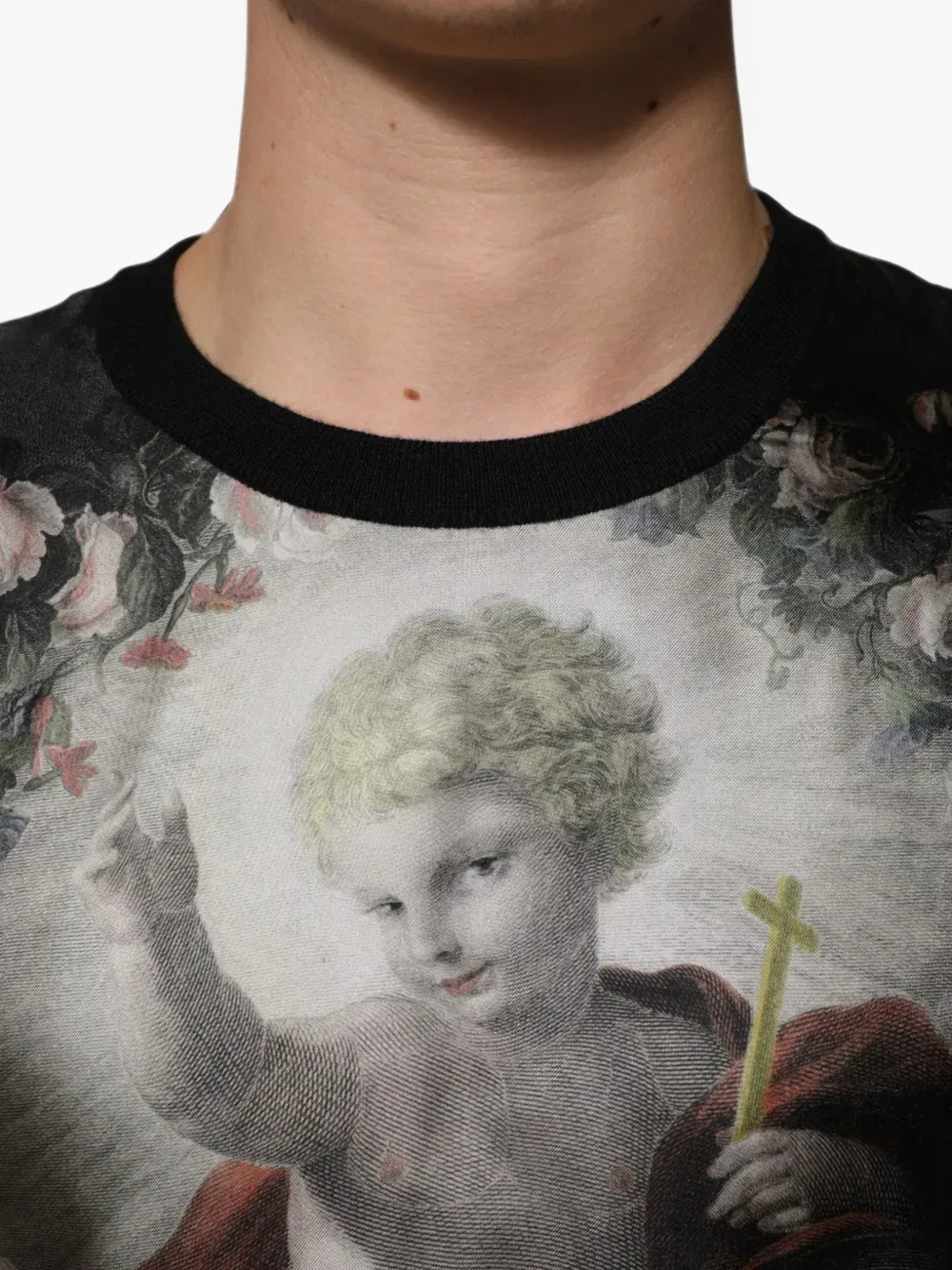 Свитер с графическим принтом DOLCE & GABBANA, черный — фото 4