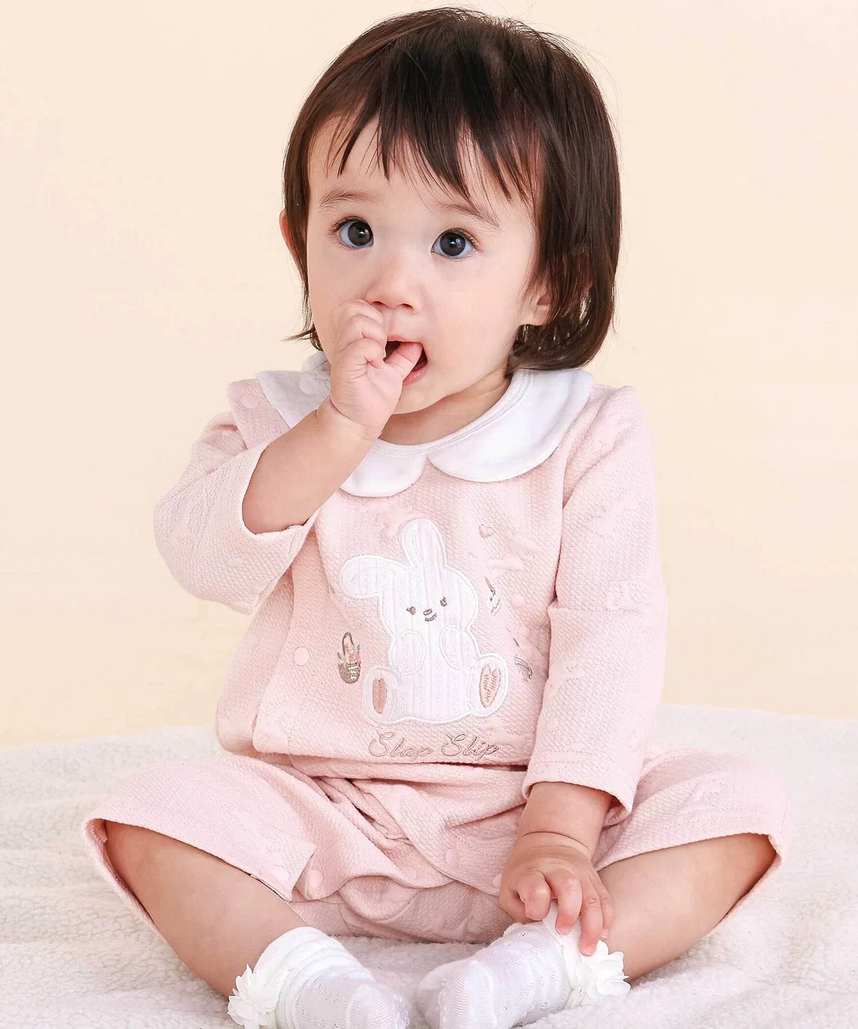 Детский комбинезон-боди с длинным рукавомAnimal Dinosaur SLAP SLIP BABY, Pink