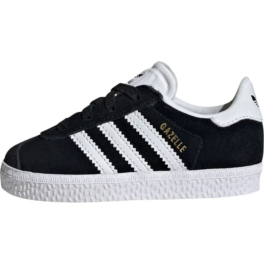 Кроссовки с эластичными шнурками Gazelle Comfort Closure Elastic Laces Kids adidas, Черно-белый — фото 2