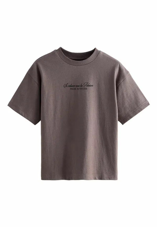 Футболки с коротким рукавом 3 шт, хлопок, Print T-shirt, Next, Navy, Stone, Brown, темно-синий/коричневый — фото 4