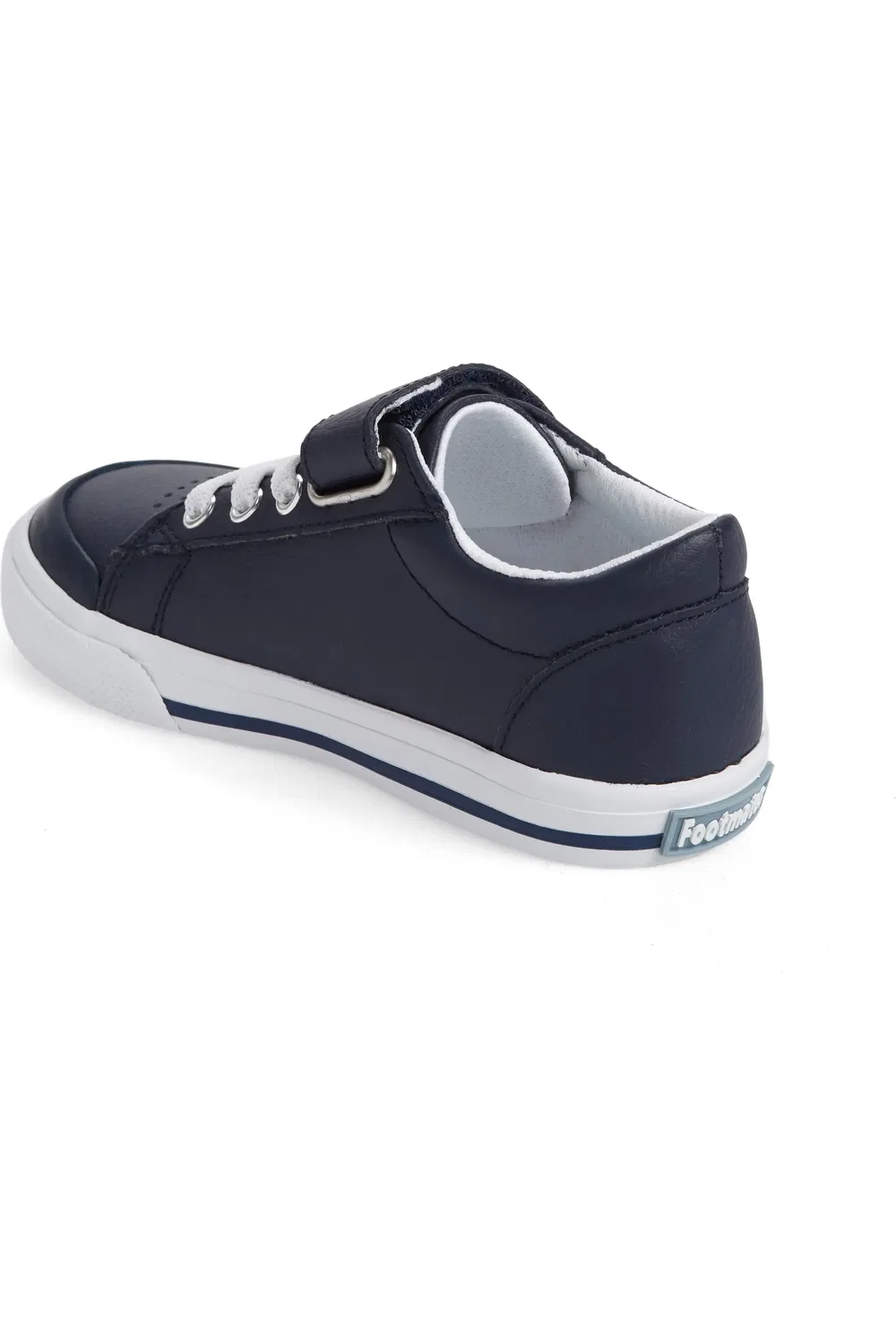 Детские кроссовки на липучке с поддержкой свода стопы Reese Footmates, Navy Leather — фото 2