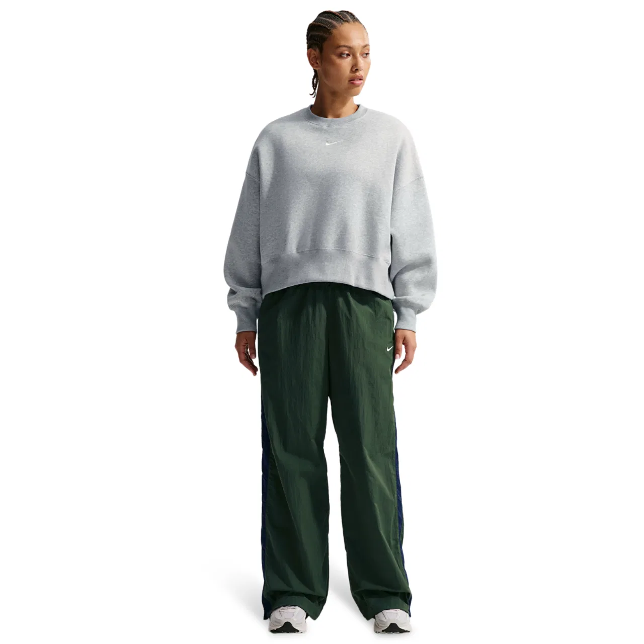 Женская толстовка Fleece Crew Nike, цвет Heather/Pure Platinum/Sail — фото 3