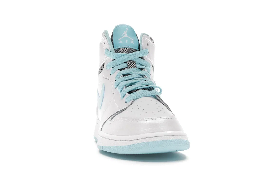 Детские кроссовки высокие с принтом Jordan 1 Retro High Jordan, White/White-Still Blue — фото 2