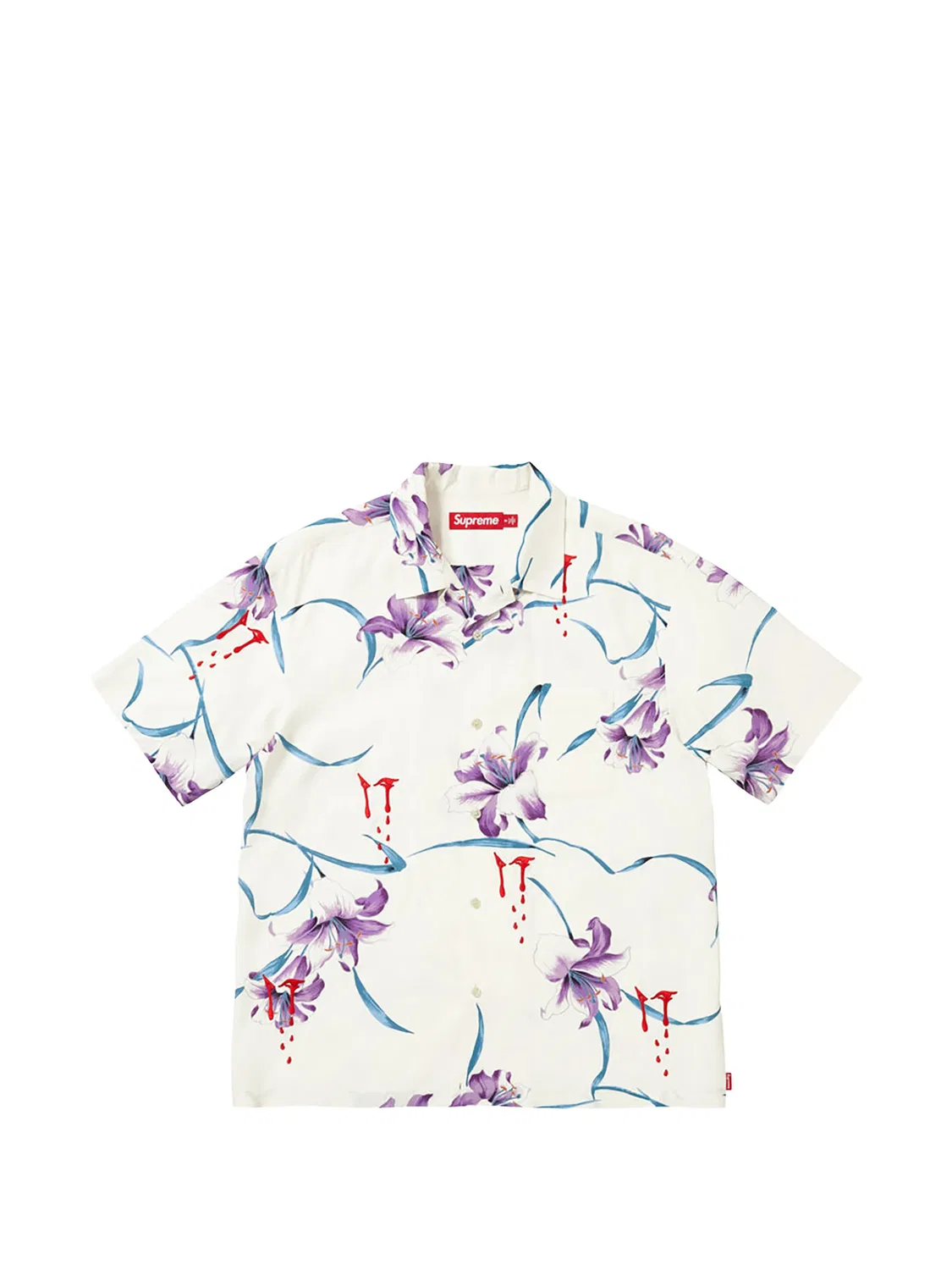 Рубашка AOI Lilies с короткими рукавами Supreme, белый
