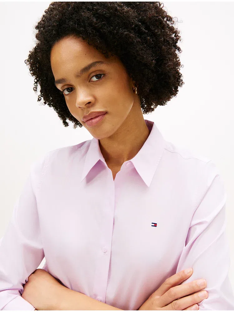 Блуза с длинным рукавом Essential Poplin TOMMY HILFIGER, Light Pink — фото 2