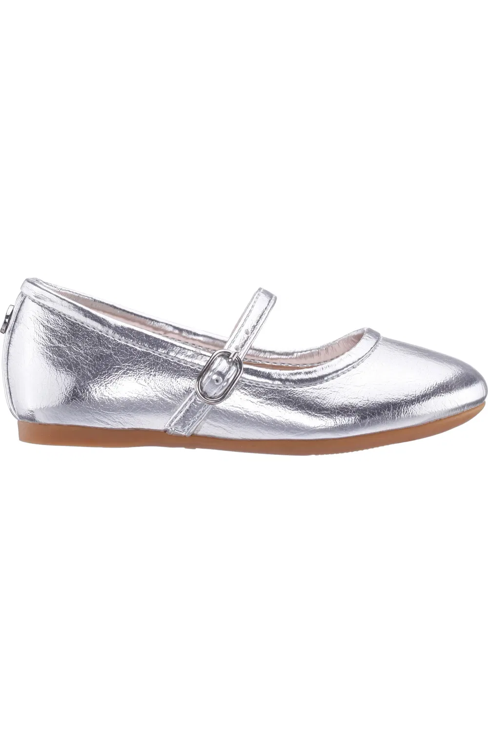 Туфли детские балетки с регулируемым ремешком Nicola Mary Jane Flat Nina, Silver Metallic — фото 3