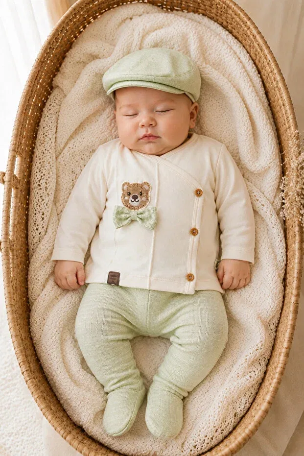 Детский комплект боди для новорожденных для мальчиков хлопковый Seasonal Cotton Miapolixa, Green — фото 4