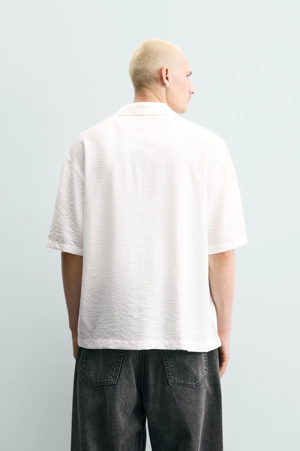 Рубашка свободного кроя стандартного размера ZARA, White — фото 3