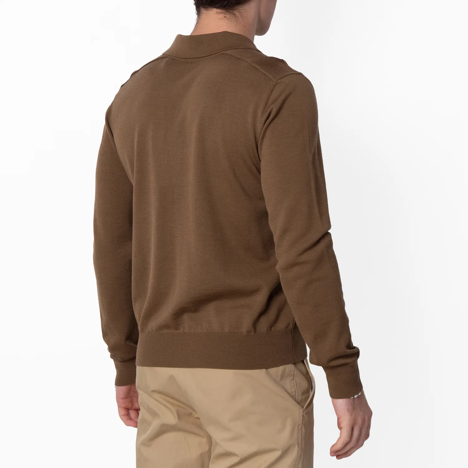 Лонгслив-поло из шерсти Long-Sleeved Wool Polo Shirt Burberry, Shrew — фото 4