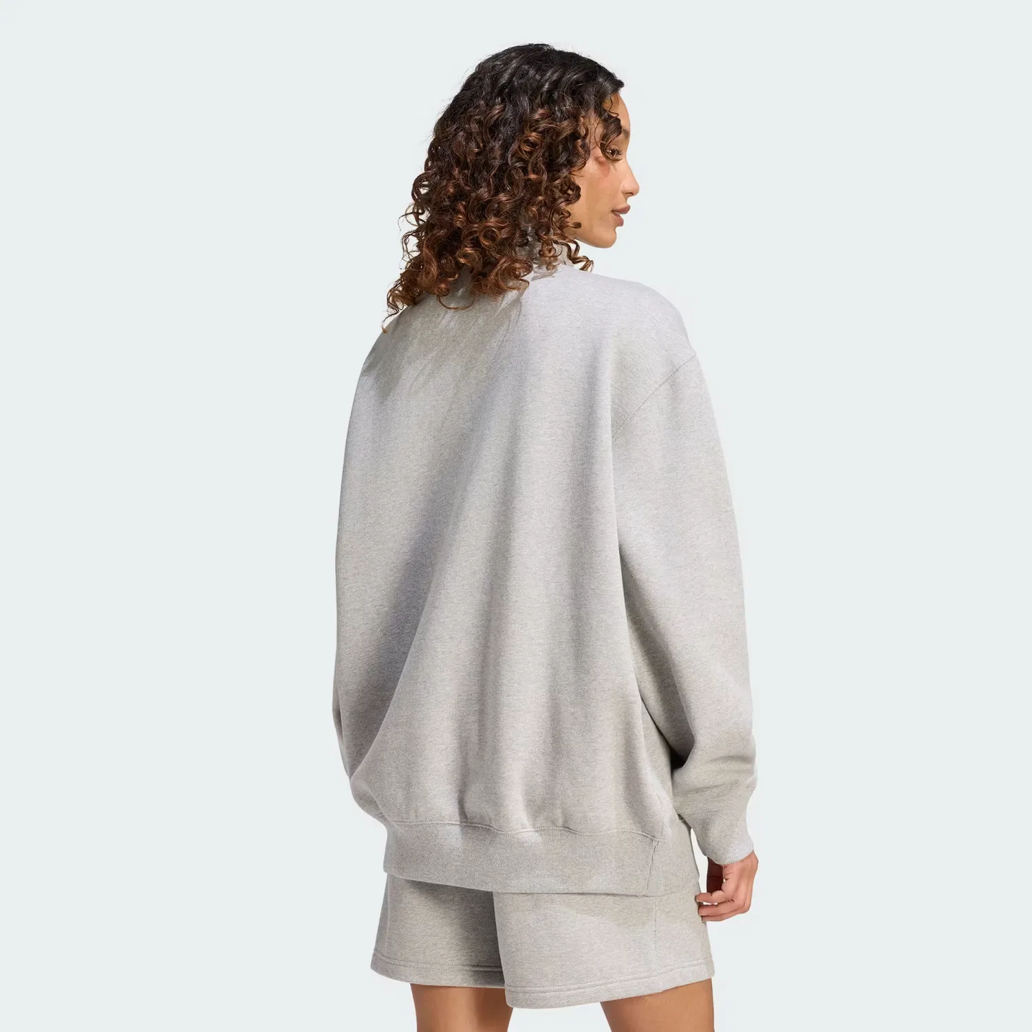 Женская толстовка на молнии с высоким воротом Essentials Fleece Half-Zip Adidas Originals, серый меланж — фото 2
