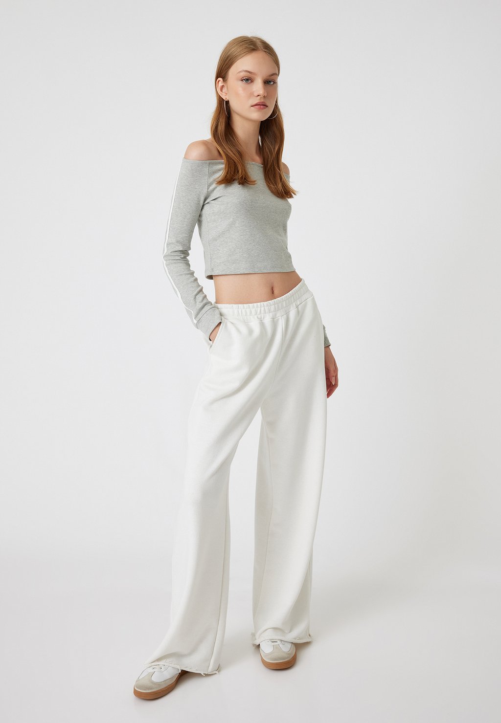 

Топ с длинными рукавами CROP Koton, серый