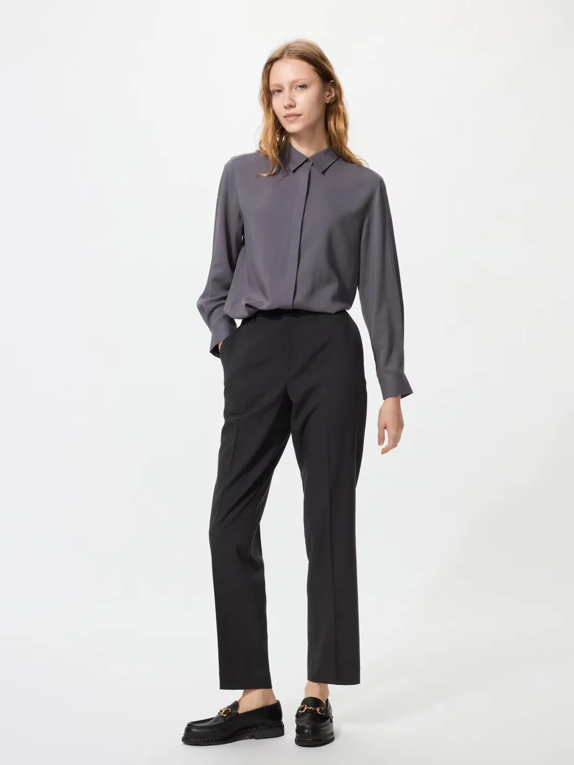 Узкие брюки Uniqlo, впечатляющие, черный