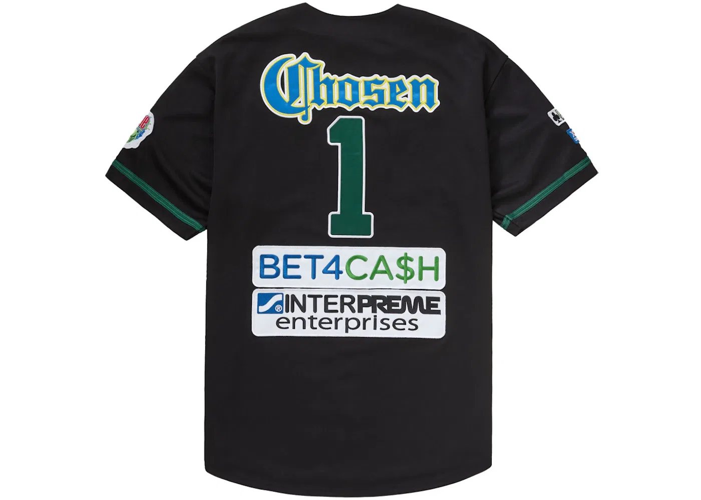 Мужская бейсбольная футболка с принтом Jersey Supreme, Black — фото 2