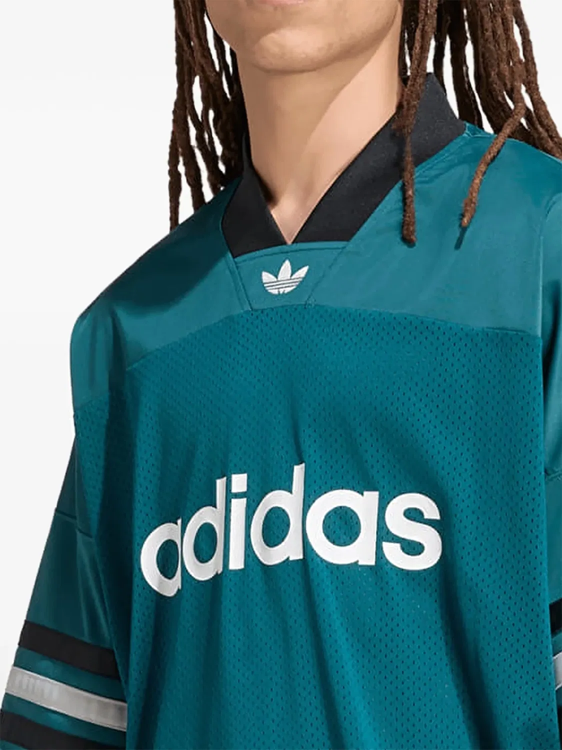 Сетчатая футболка с логотипом Adidas, зеленый — фото 3