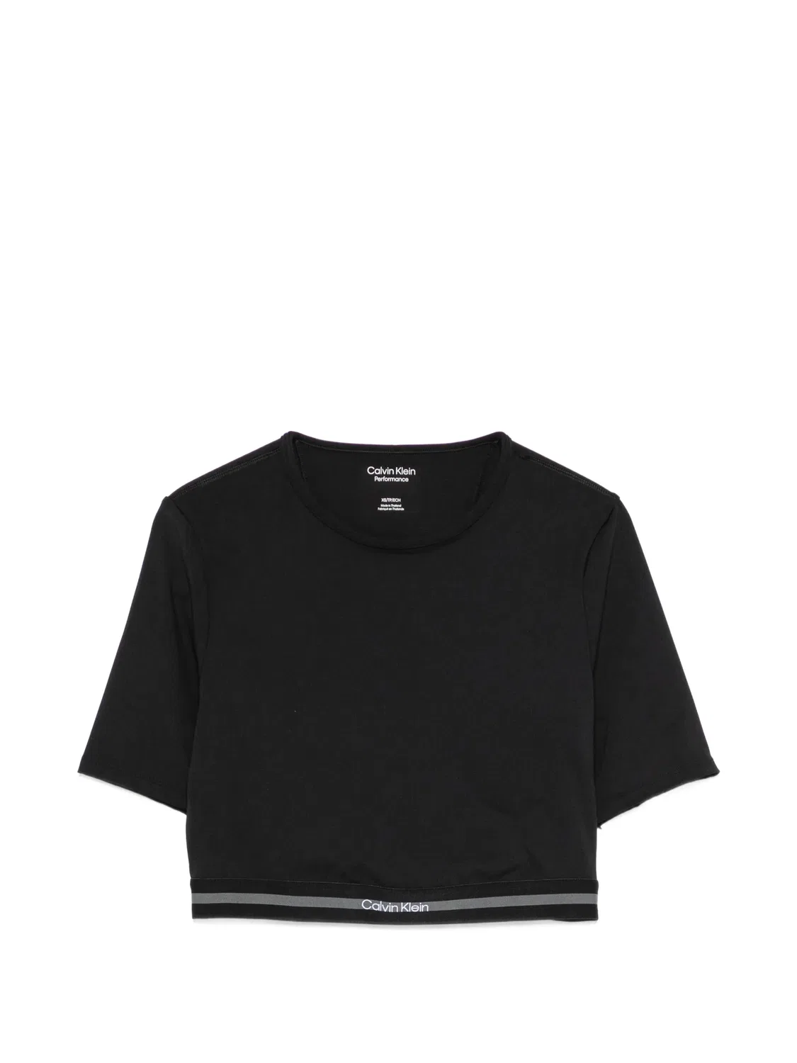 Укороченная футболка с логотипом Calvin Klein, черный