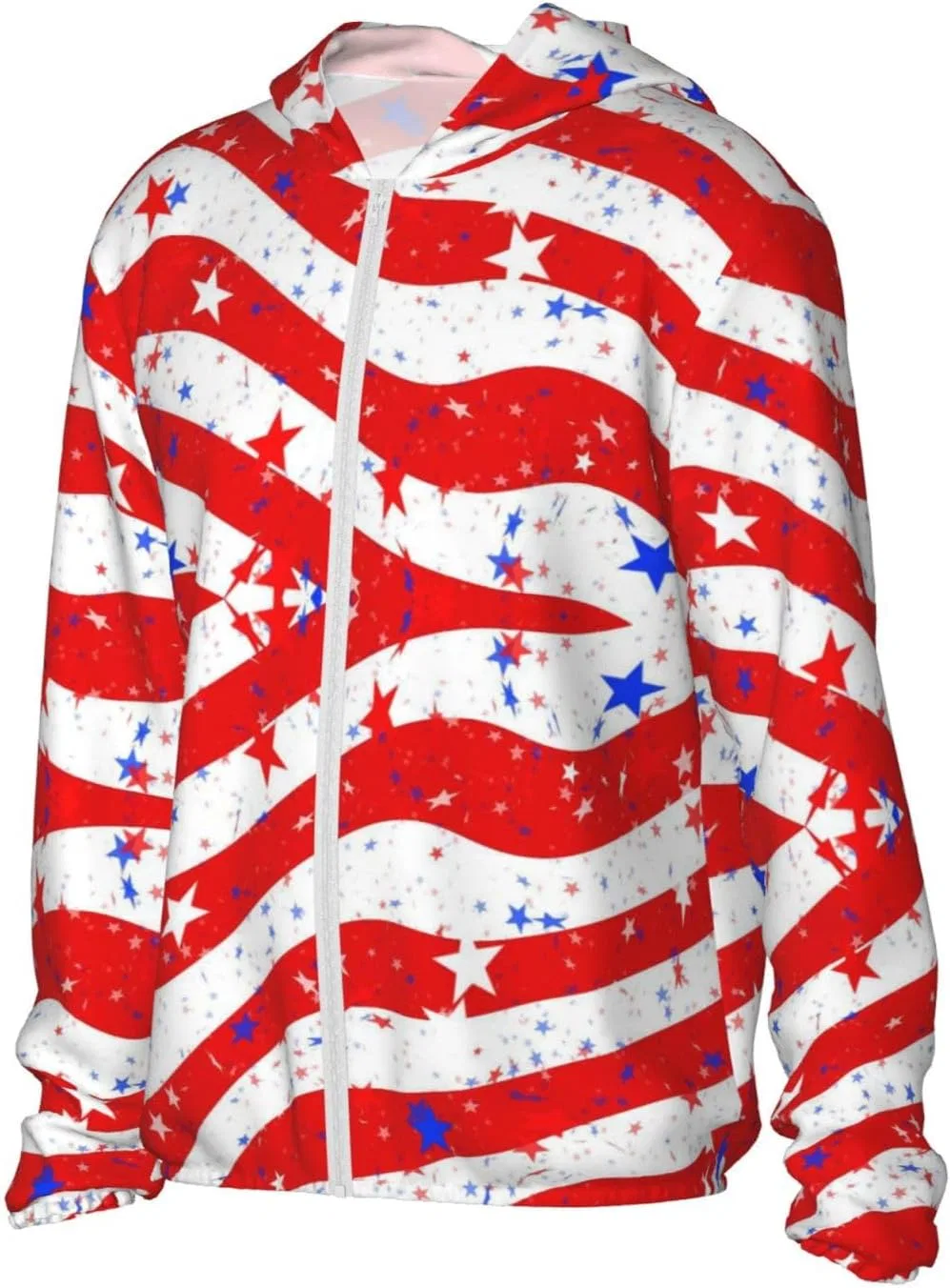 Унисекс солнцезащитная кофта с капюшоном Us Stars and Stripes, Black — фото 3