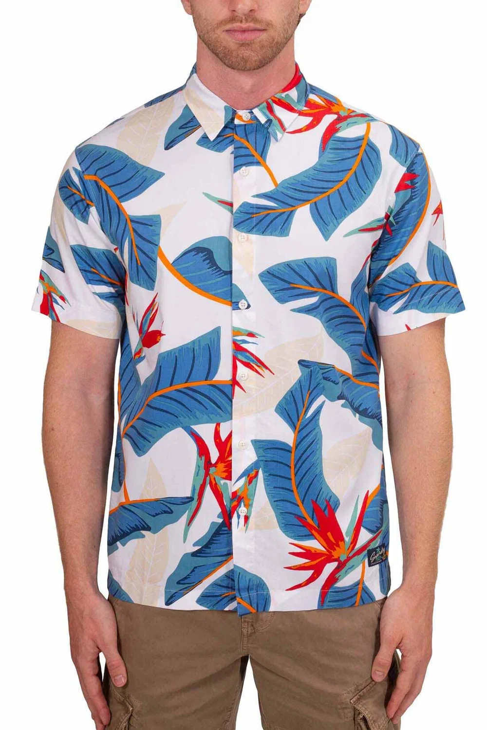 Мужская рубашка с принтом Hawaiian Superdry, Blau Bunt — фото 2