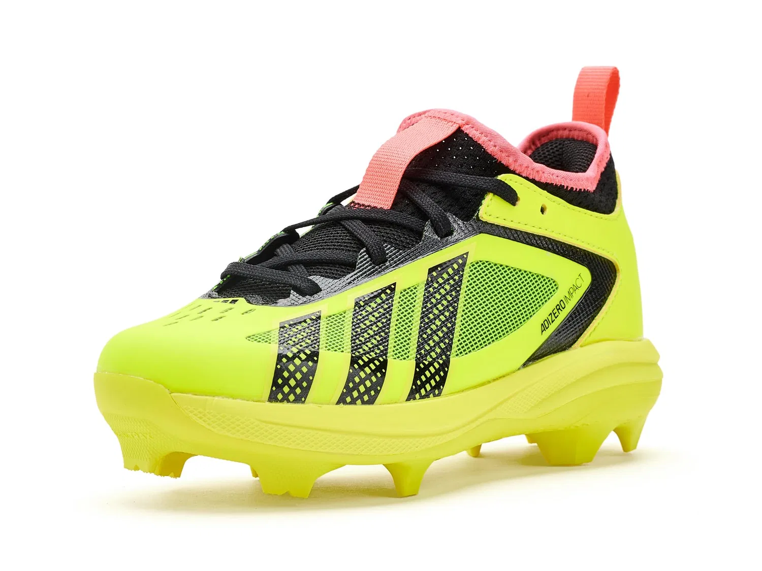 Бейсбольные кроссовки Adizero Impact TPU 3.0 Baseball (для маленьких и больших детей) Adidas Kids, Solar Lemon/Black/Solar Turbo