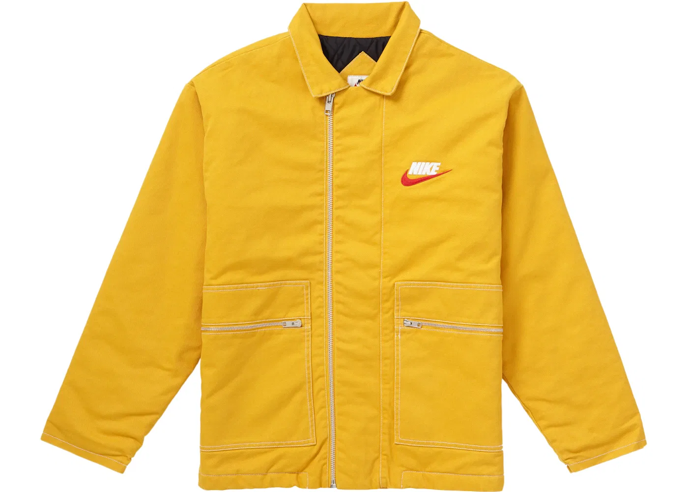Мужская куртка с двухзамковой молнией Supreme Nike Double Zip Quilted Work Jacket, Mustard