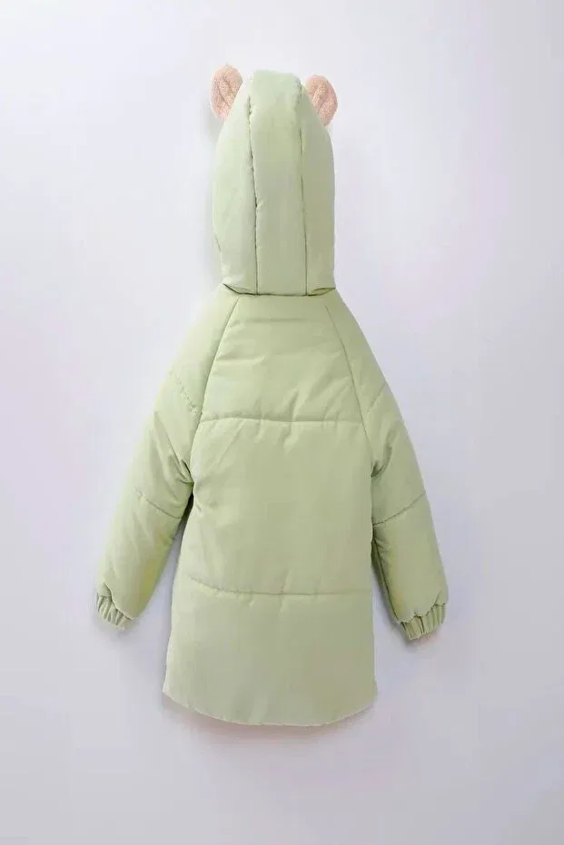 Детское зимнее пальто для девочек с капюшоном Dekubaby, Green — фото 4