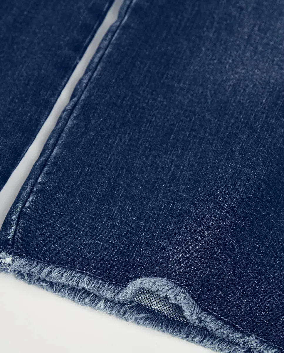 Детские джинсы для девочек из денима Vaquero Boboli, Azul Denim — фото 4