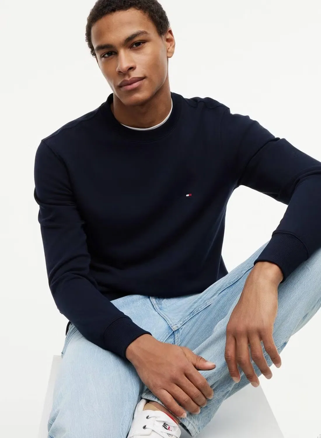 Свитшот с вышивкой флага Tommy Hilfiger, синий — фото 2