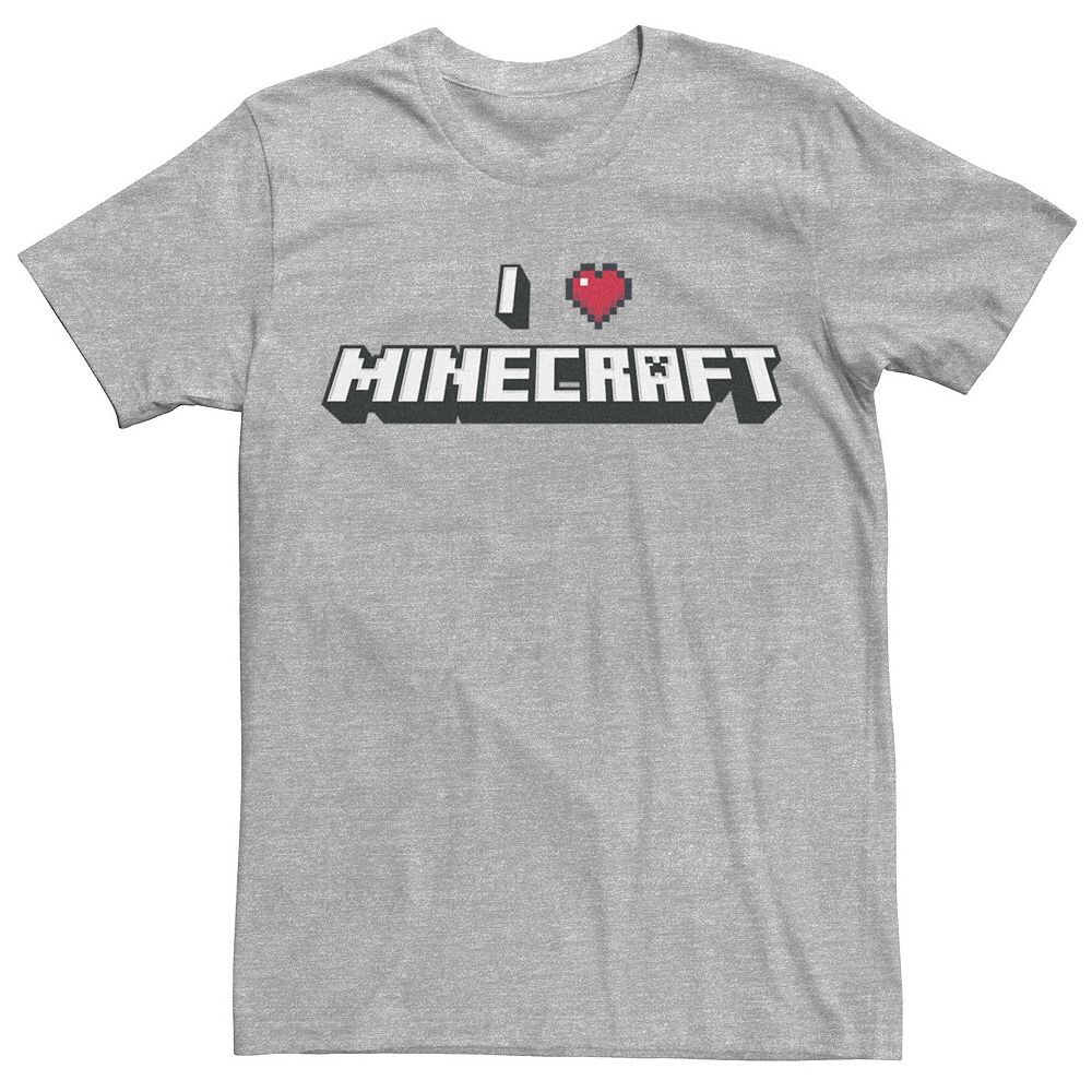 

Мужская футболка с надписью Minecraft I Love Minecraft Licensed Character, цвет Athletic Heather