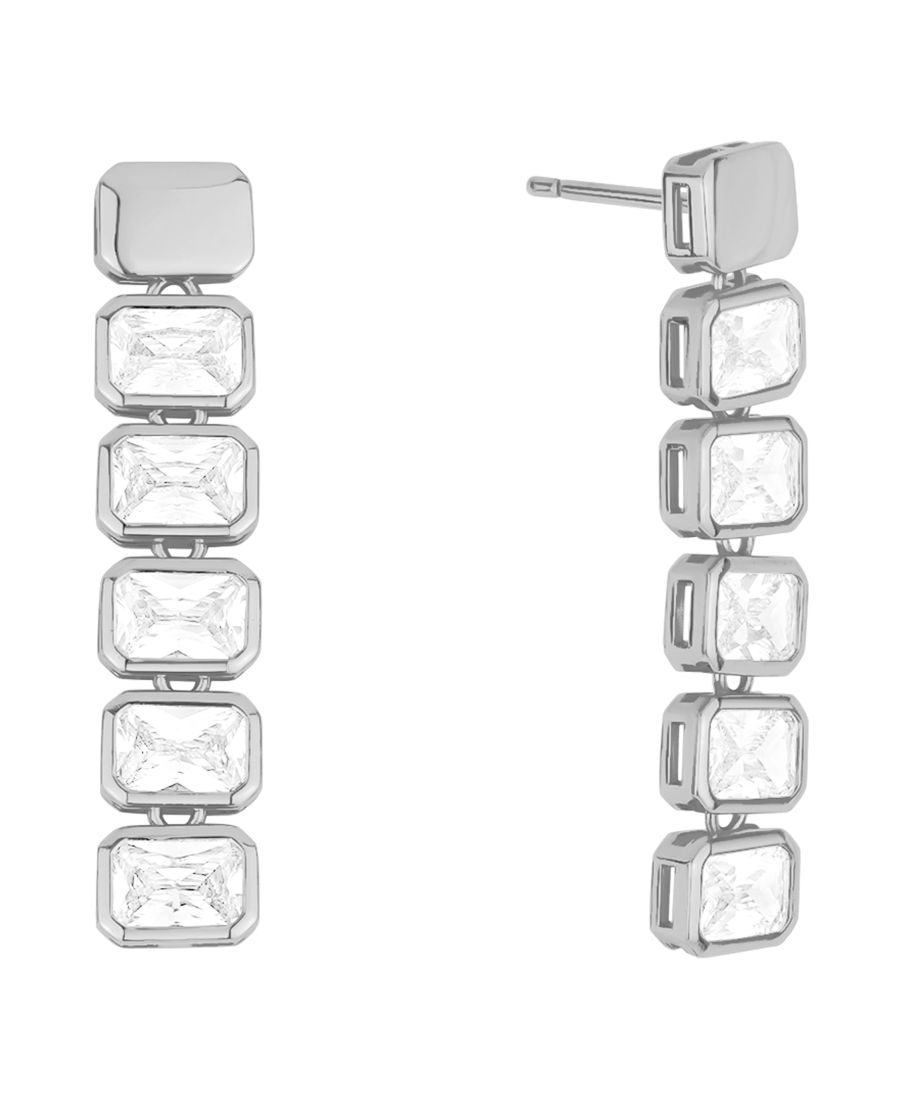 

Серьги-подвески с кубическим цирконием, покрытые серебром And Now This, Silver