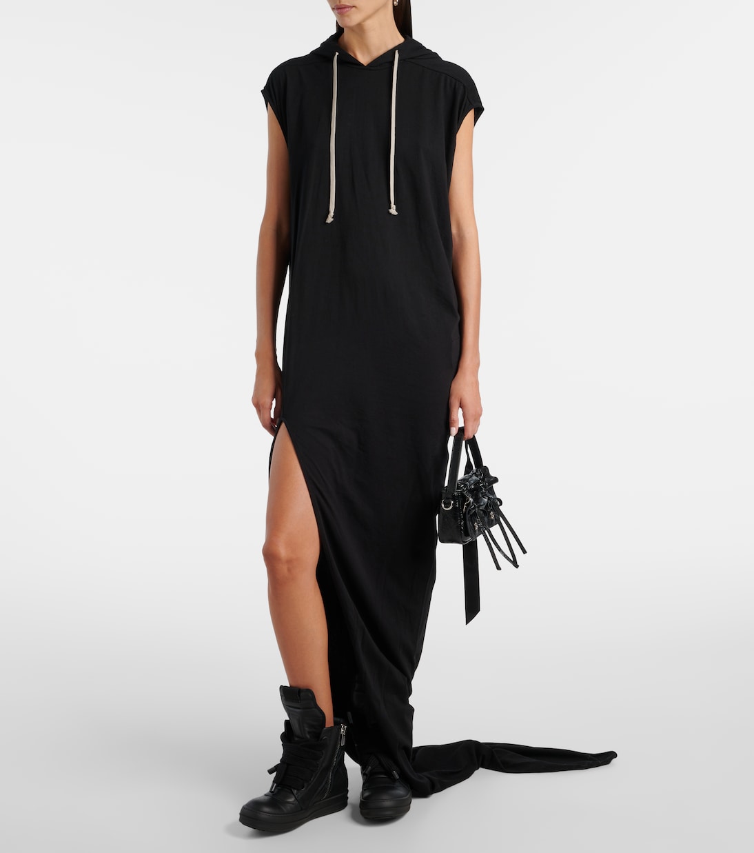 Кожаные кроссовки Jumbolace Geobasket Rick Owens, All Black — фото 3