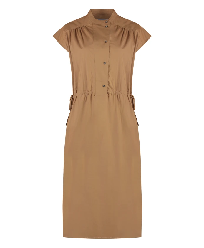 

Платье-Рубашка из поплина с боковыми разрезами Yves Salomon, коричневый