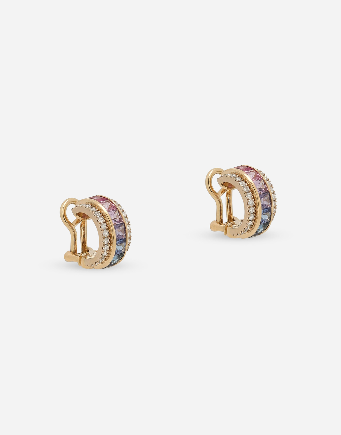 DOLCE & GABBANA Серьги Rainbow из желтого золота 18 карат с многоцветными сапфирами и бриллиантами — фото 3