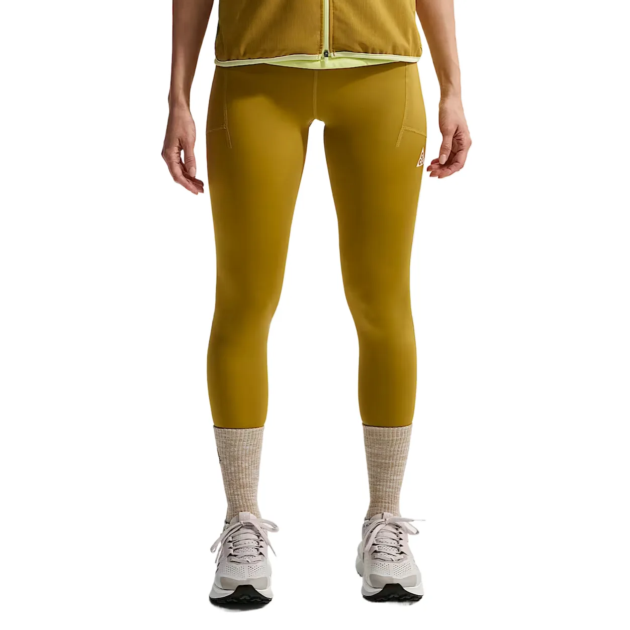 Nike Брюки для бега ACG женские Peat Moss Yellow/Ore Gray/Peat Moss Yellow/Mountain White