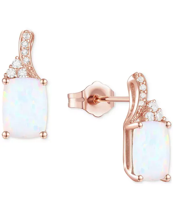 

Серьги-Гвоздики с аметистом (1-5/8 карата, tw) и выращенным в лаборатории белым сапфиром (1/10 карата, tw) из стерлингового серебра с 14-каратным золотом (также с голубым топазом и выращенным в лаборатории опалом) Macy'S, opal