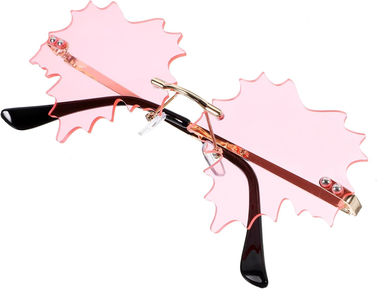 

GALPADA Забавные солнцезащитные очки в форме листа для вечеринок, без оправы, аксессуары для рейв-вечеринок, для женщин и мужчин, уникальные стильные очки для активного отдыха и праздничных мероприятий, Pink