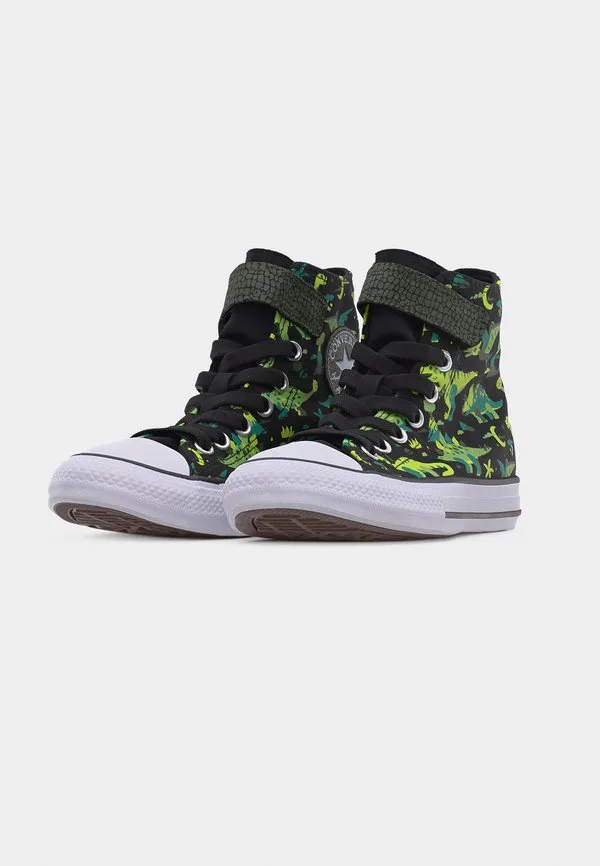 Chuck taylor all star easy on dinos унисекс высокие кроссовки Converse, Black/White/Neon Mantis — фото 3