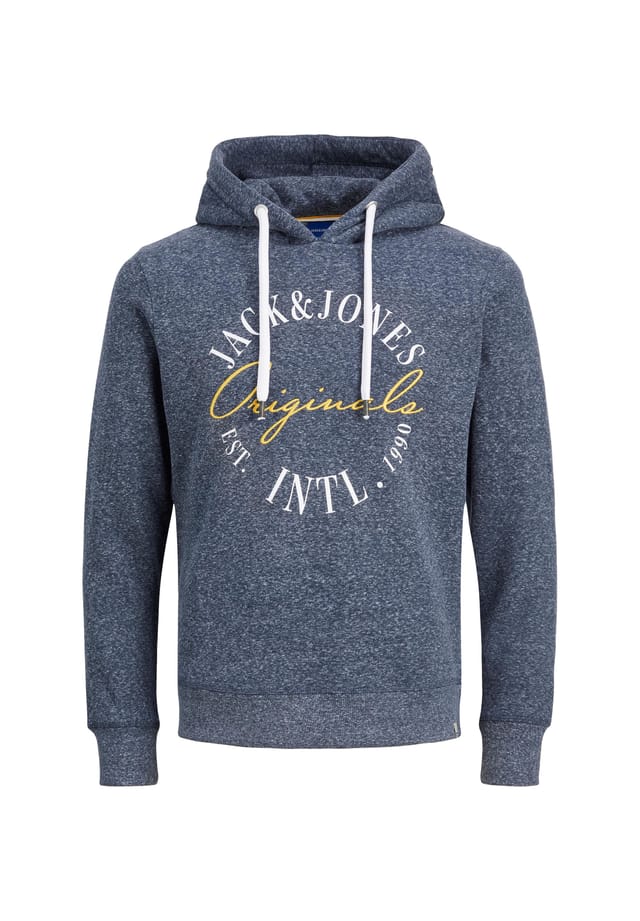 

Толстовка с капюшоном с надписью «willowbranding» Jack & Jones, синий