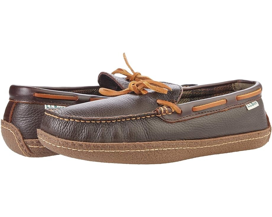 

Тапочки L.L.Bean Hand Sewn Slippers Flannel-Lined, коричневый