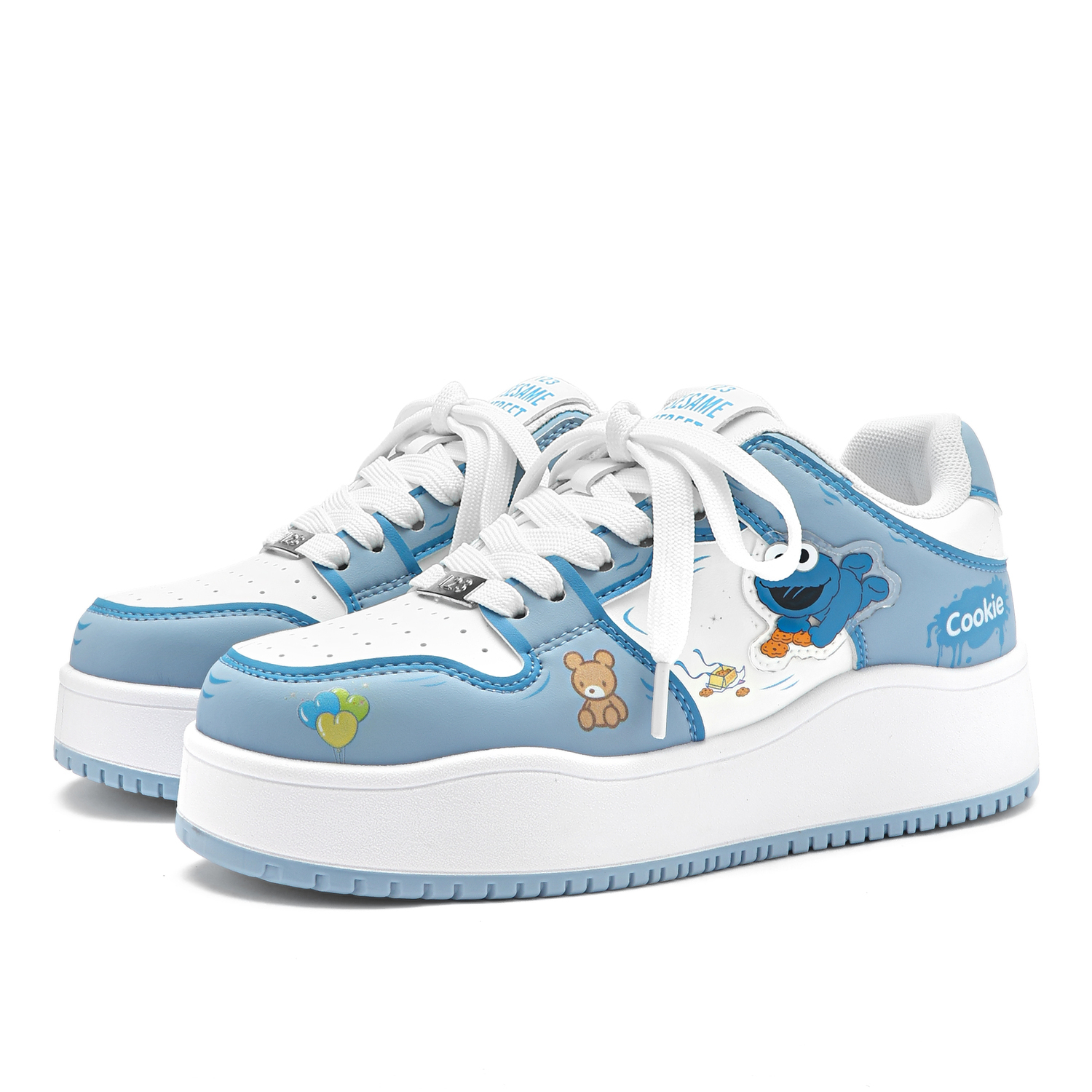 

SESAME STREET Низкие платформенные скейтерские ботинки для увеличения роста унисекс Cloud Blue, цвет Cloud Blue[Height Increasing]