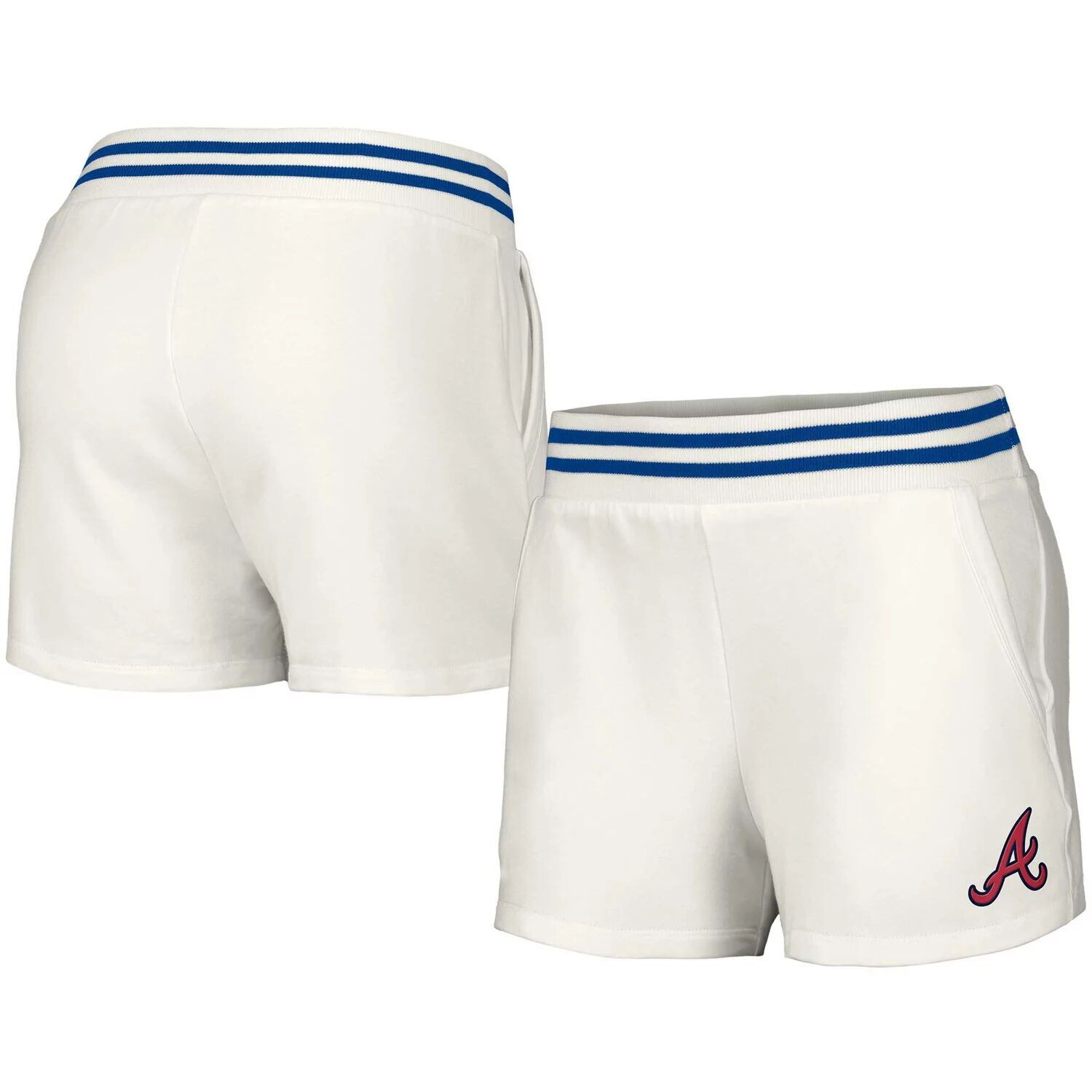 

Женские белые шорты с карманами Tri-Blend Atlanta Braves Maeg в стиле Lusso