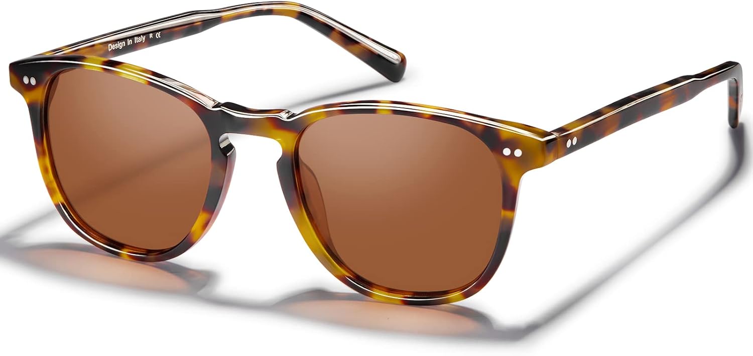 

Солнцезащитные очки CARFIA Retro с поляризацией для женщин, для маленького и среднего лица, с защитой от УФ-излучения, оправа из ацетата ручной работы, модель CA5285, 2-2. Tortoise Frame Brown Lens