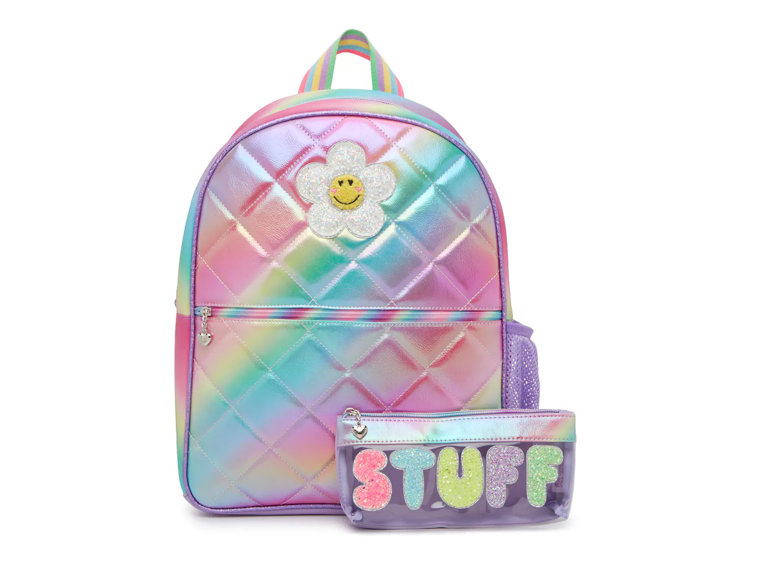 

Рюкзак Daisy Quilted Backpack & Pouch Omg Accessories, цвет orchidrainbow