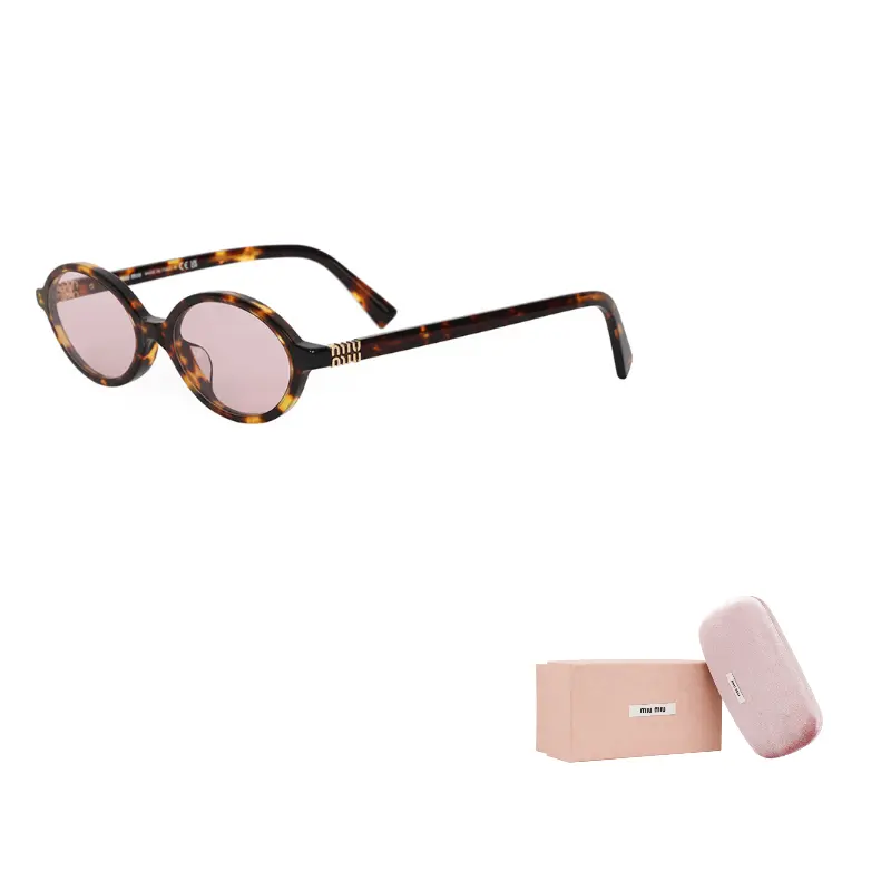 

MIU MIU Ацетатные овальные солнцезащитные очки унисекс в черепаховом цвете, Tortoiseshell