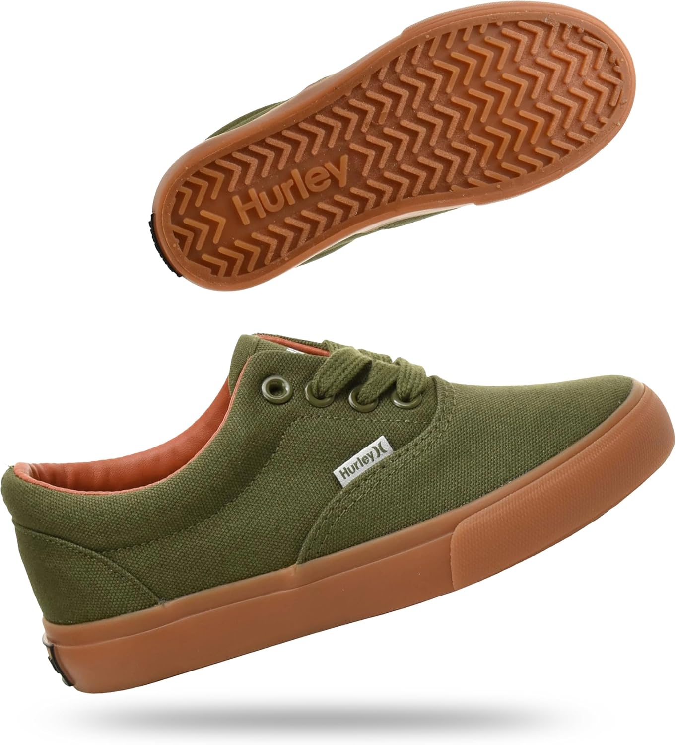 Детские кеды Hurley Marley на шнуровке - низкие кроссовки для скейтбординга для детей, спортивная обувь для мальчиков и девочек, бежевый/хаки
