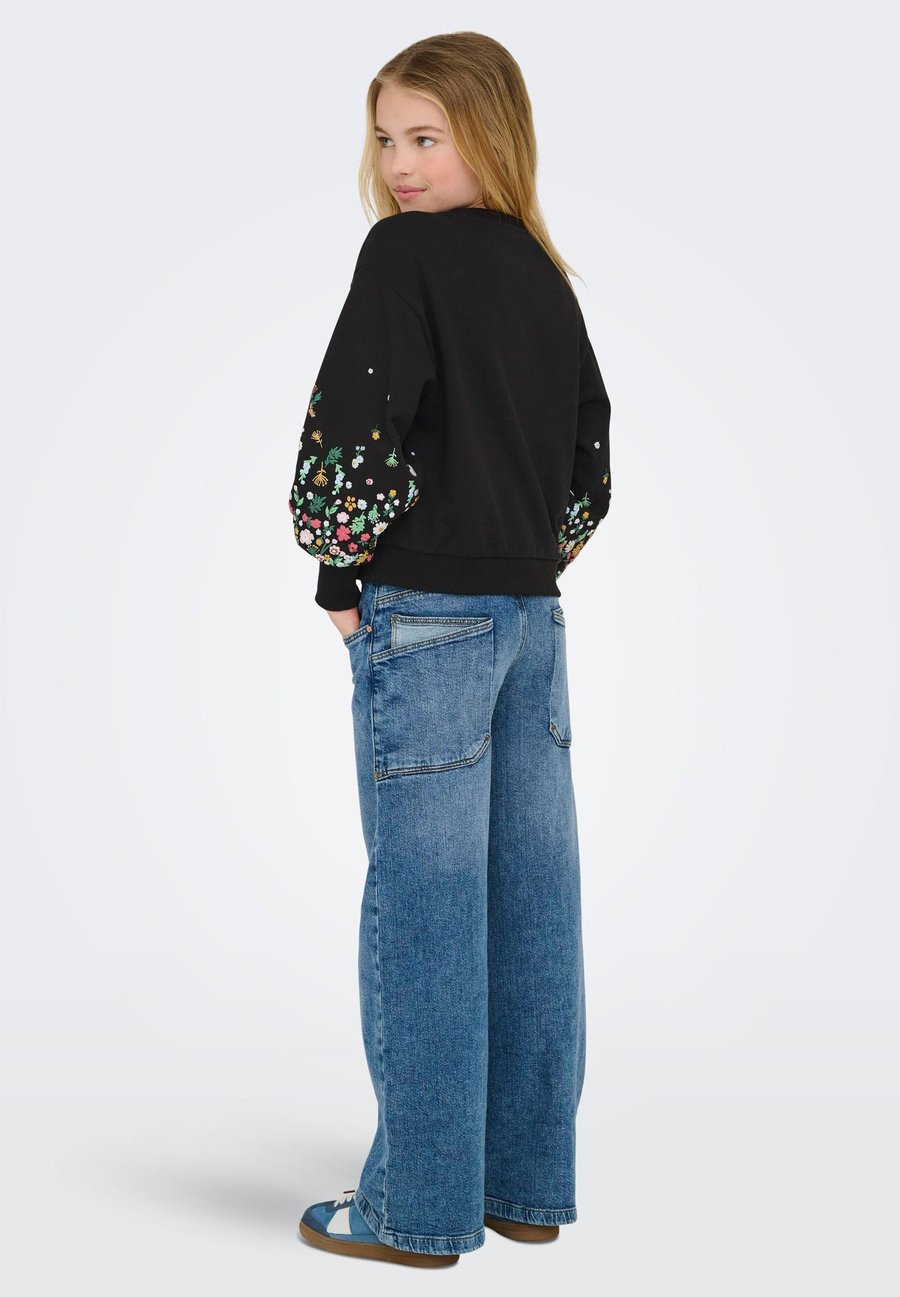 Толстовка ONLY GIRLS KOGBROOKE O NECK FLOWER, Black — фото 2