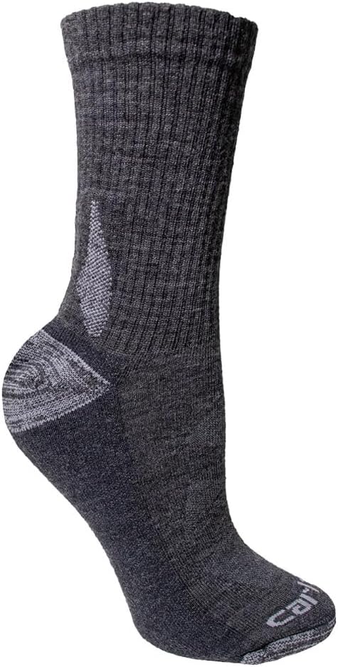 

Carhartt womens Женские носки Midweight Merino Wool Blend Short Crew, Carbon Heather