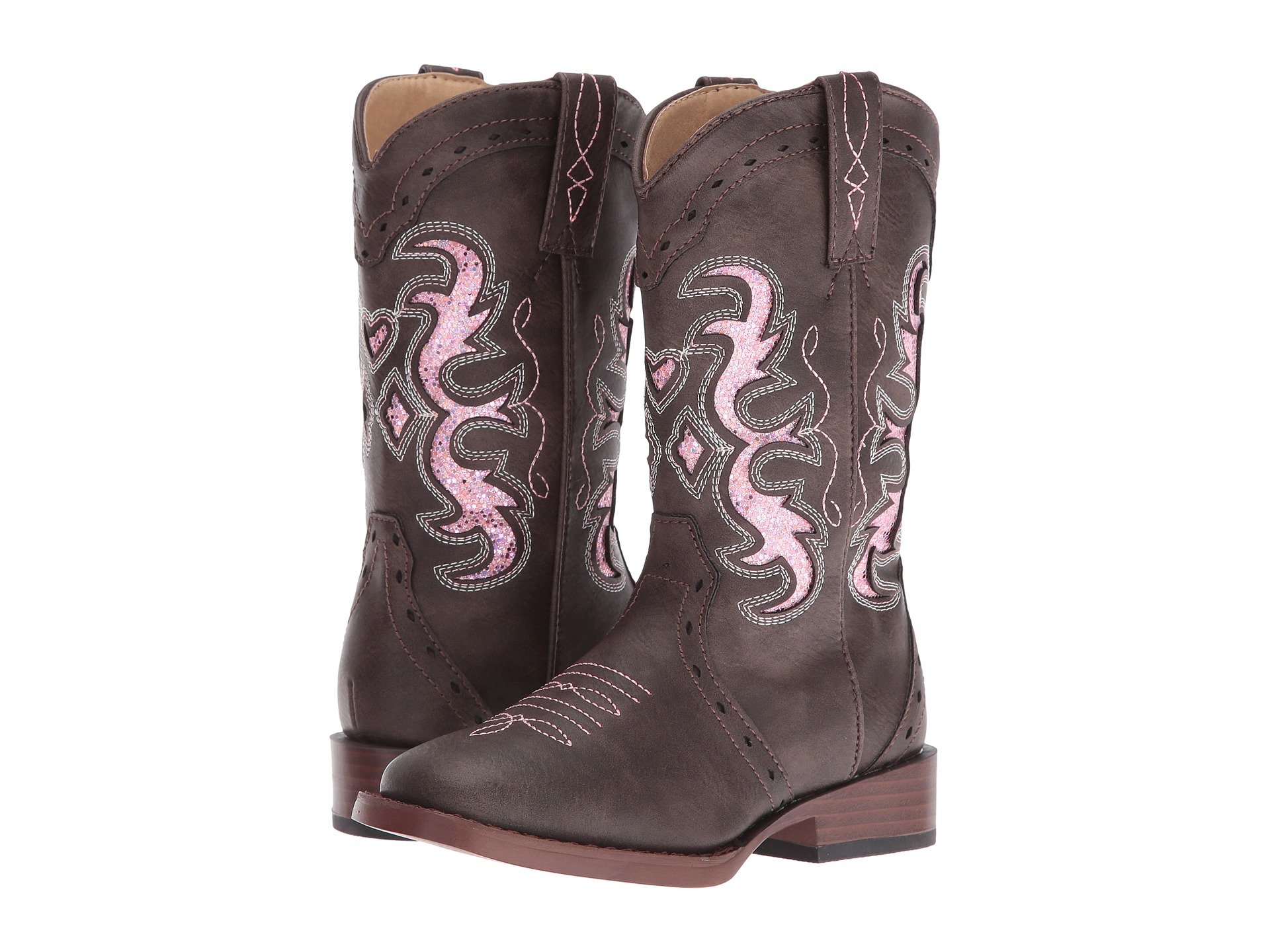 

Ботинки Roper Kids Lexi, Brown Faux Leather/Vamp Pink Insert Shaft