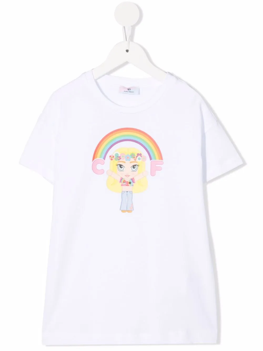 

Футболка с логотипом Chiara Ferragni Kids, белый