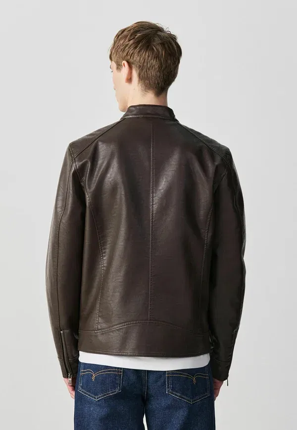 Куртка Regular fit racer из искусственной кожи Next, коричневый