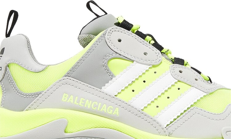 Кроссовки Adidas x Balenciaga Triple S Sneaker 'Fluo Yellow', серый — фото 2